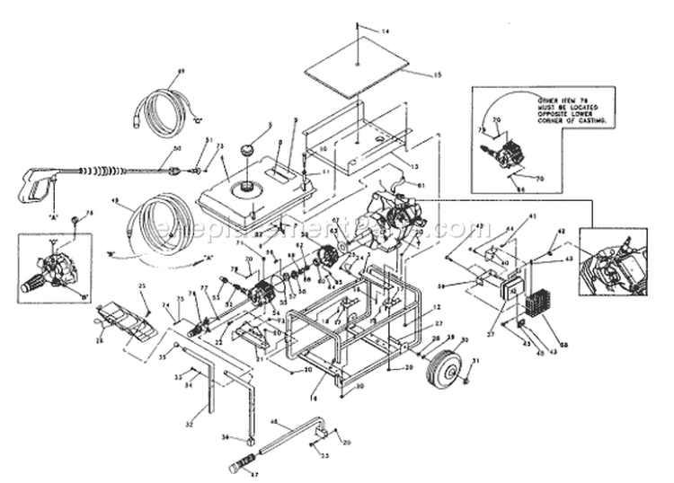 Page C Diagram and Parts List for 9898-1  Briggs and Stratton Pressure Washer